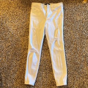 Womens white high rise jean leggings